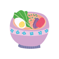 Sticker - soup in bowl food menu isolated design icon white background