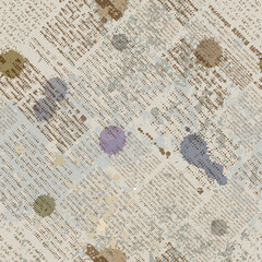 Poster - Abstract seamless pattern with imitation of a grunge dirty newspaper texture. Vector image.