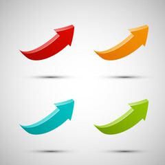 Aufkleber - Arrow banners set. Direct shape. 3d Abstract Background. Business infographic presentation diagram. Section compare service. Up and down trend. Paper index. Exact pointer