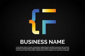 Coding Logo Template Letter f
