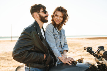 Wall Mural - Attractive young happy couple embracing