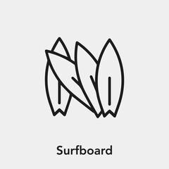 Poster - surfboard icon vector sign symbol