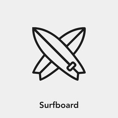 Poster - surfboard icon vector sign symbol