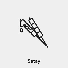 Poster - satay icon vector. Linear style sign for mobile concept and web design. satay symbol illustration. Pixel vector graphics - Vector.