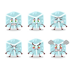 Sticker - Ice tube cartoon character with various angry expressions