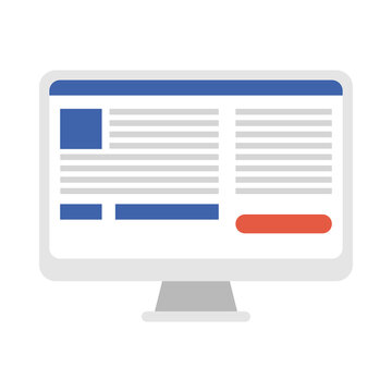 Isolated computer with website vector design