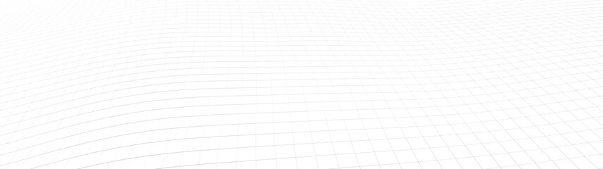 Poster - vector perspective grid. network of bright connected dots and lines. abstract dynamic wave of many p