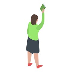 Poster - Woman library icon. Isometric of woman library vector icon for web design isolated on white background