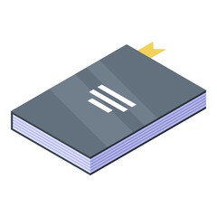 Poster - Library book icon. Isometric of library book vector icon for web design isolated on white background