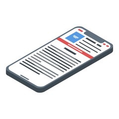 Poster - Smartphone online library icon. Isometric of smartphone online library vector icon for web design isolated on white background