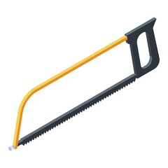 Poster - Metal hacksaw icon. Isometric of metal hacksaw vector icon for web design isolated on white background