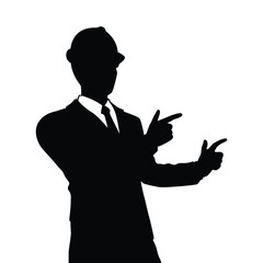 Wall Mural - Male engineer silhouette vector