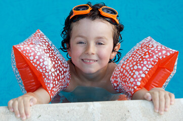 Poster - boy learning to swim