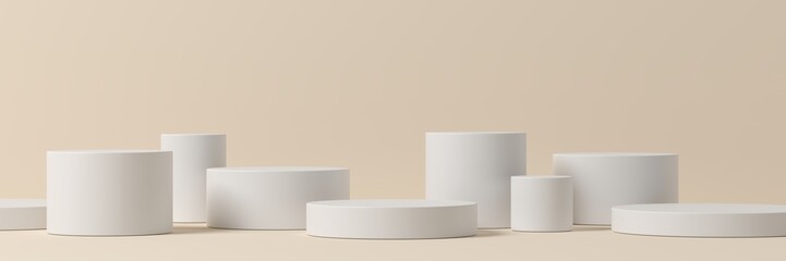 minimal background, mock up scene with podium geometry shape for product display. 3d rendering