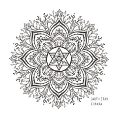 Wall Mural - chakras symbol coloring vector illustration. For logo yoga healing, mandala, meditation, kundalini