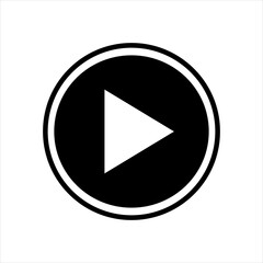 Fototapete - Play button trendy flat style vector icon. symbol for your web site design, logo, app UI.