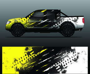 truck and vehicle Graphic vector. Racing background for vinyl wrap and decal