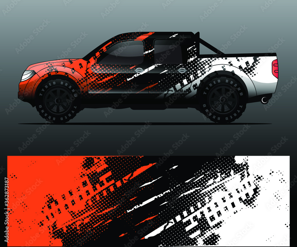 Truck Racing Graphics truck and vehicle Graphic vector. Racing background for vinyl wrap and ...