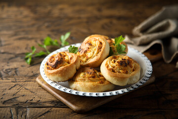 Wall Mural - Homemade cheese buns with herbs