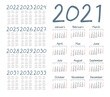 © tashechka - English calendar for years 2021-2033, week starts on Sunday
