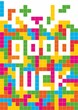 Good luck. Tetris game with pieces of squares. Vector image