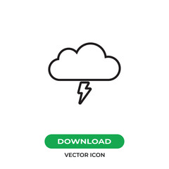 Sticker - Storm icon vector. Cloud sign