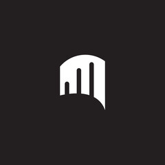 M letter initial logo design template