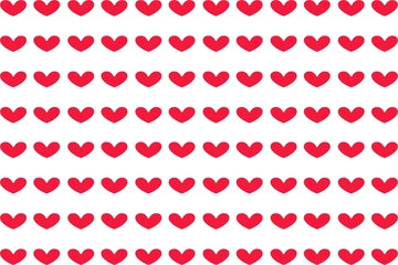 Wall Mural - red hearts seamless pattern on white background.