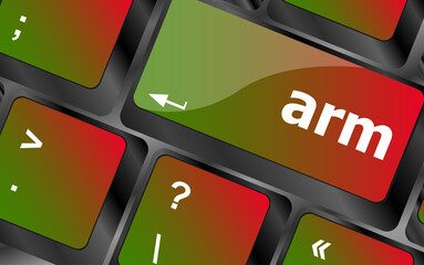 Poster - Keyboard with enter button, arm word on it