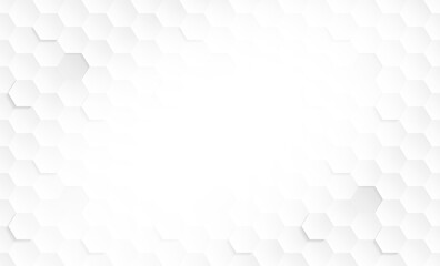 Fototapete - Abstract. Hexagon , honeycomb white Background ,light and shadow. copy space .Vector