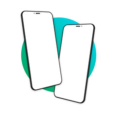 Aufkleber - Vector minimalistic 3d isometric illustration cell phone. Smartphone perspective view. Mockup generic device. Template for infographics or presentation UI design interface.