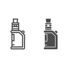 Poster - Electronic cigarette line and solid icon, Smoking concept, E-Cigarette sign on white background, vape icon in outline style for mobile concept and web design. Vector graphics.