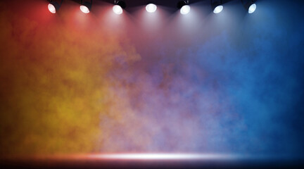 Stage light with colored spotlights