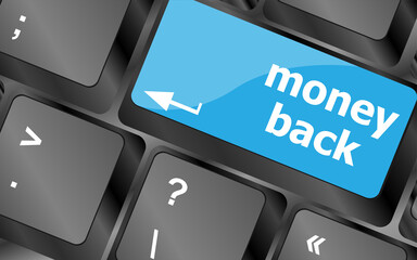 Poster - Keyboard keys with money back text on button