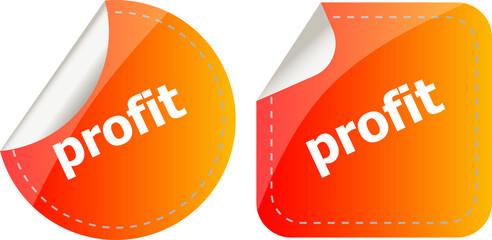Fototapete - stickers label set business tag with profit word