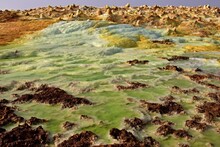 Salt Ponds, Bubbling Chimneys And Salt Terraces Form The Bottom Of The Volcanic Crater Dallol, Ethiopia: The Hottest Place On Earth,Danakil Depression,North Ethiopia,Africa