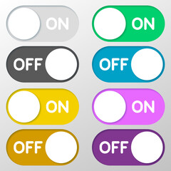 Poster - Toggle Switch On and Off position. Button set. Vector Illustration