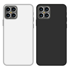 Wall Mural - Iphone X case mockup template illustration (white/black).