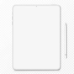 Poster - Clay tablet computer mockup - front view. Vector illustration