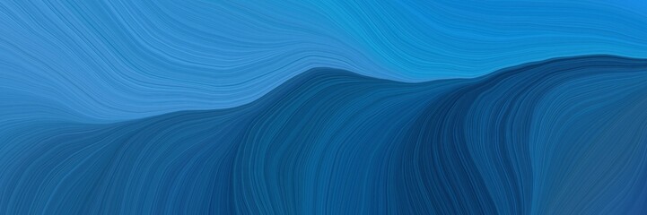 Leinwandbilder - colorful and elegant vibrant creative waves graphic with curvy background design with strong blue, teal and dodger blue color