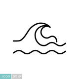 Fototapeta Konie - Sea waves vector icon. Nature sign
