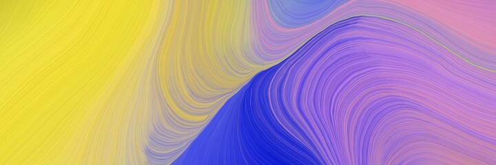 Poster - colorful and elegant vibrant artistic art design graphic with modern curvy waves background illustration with pastel purple, pastel violet and royal blue color