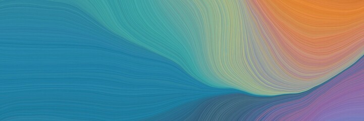 Poster - colorful and elegant vibrant creative waves graphic with modern curvy waves background illustration with teal blue, rosy brown and light slate gray color