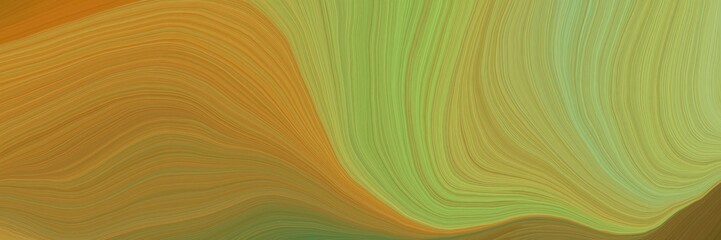 Poster - colorful and elegant vibrant artistic art design graphic with modern soft swirl waves background illustration with peru, dark khaki and dark olive green color