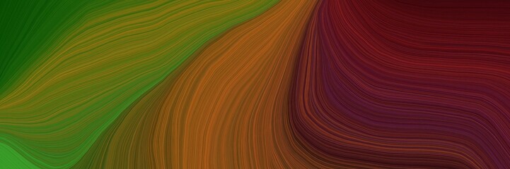 Poster - colorful and elegant vibrant background graphic with curvy background design with chocolate, dark red and dark olive green color