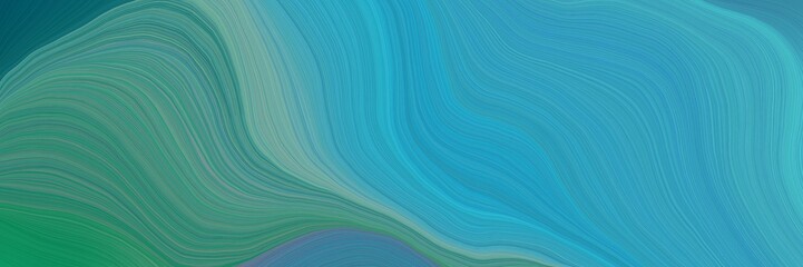 colorful and elegant vibrant creative waves graphic with contemporary waves design with light sea green, sea green and blue chill color