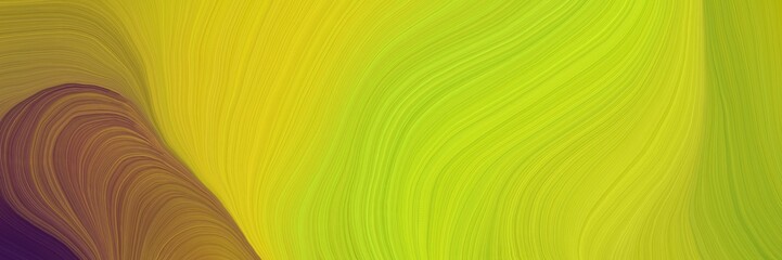 Poster - colorful and elegant vibrant background graphic with modern soft swirl waves background illustration with yellow green, old mauve and sienna color