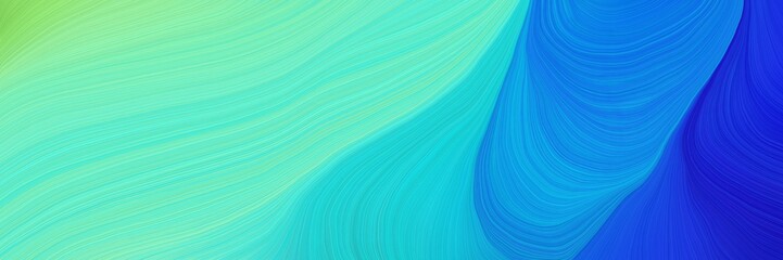 Aufkleber - colorful and elegant vibrant abstract art waves graphic with contemporary waves illustration with medium turquoise, strong blue and turquoise color