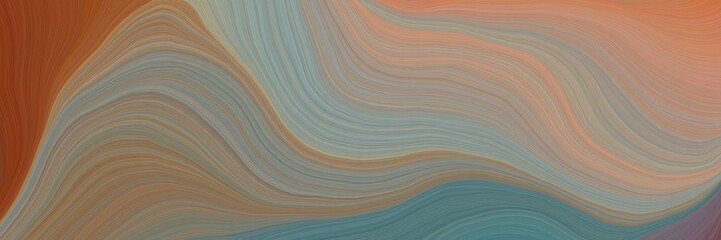 Poster - colorful and elegant vibrant abstract artistic waves graphic with modern curvy waves background illustration with gray gray, saddle brown and dark salmon color
