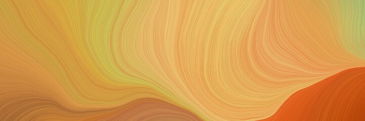 Aufkleber - colorful and elegant vibrant creative waves graphic with curvy background illustration with sandy brown, coffee and burly wood color